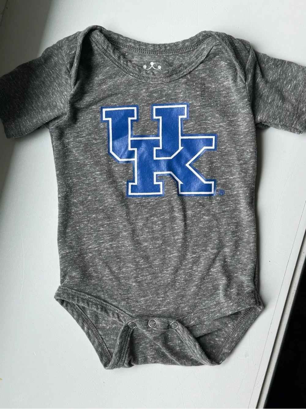 University Logo Grey Baby Bodysuit with Blue UK Emblem